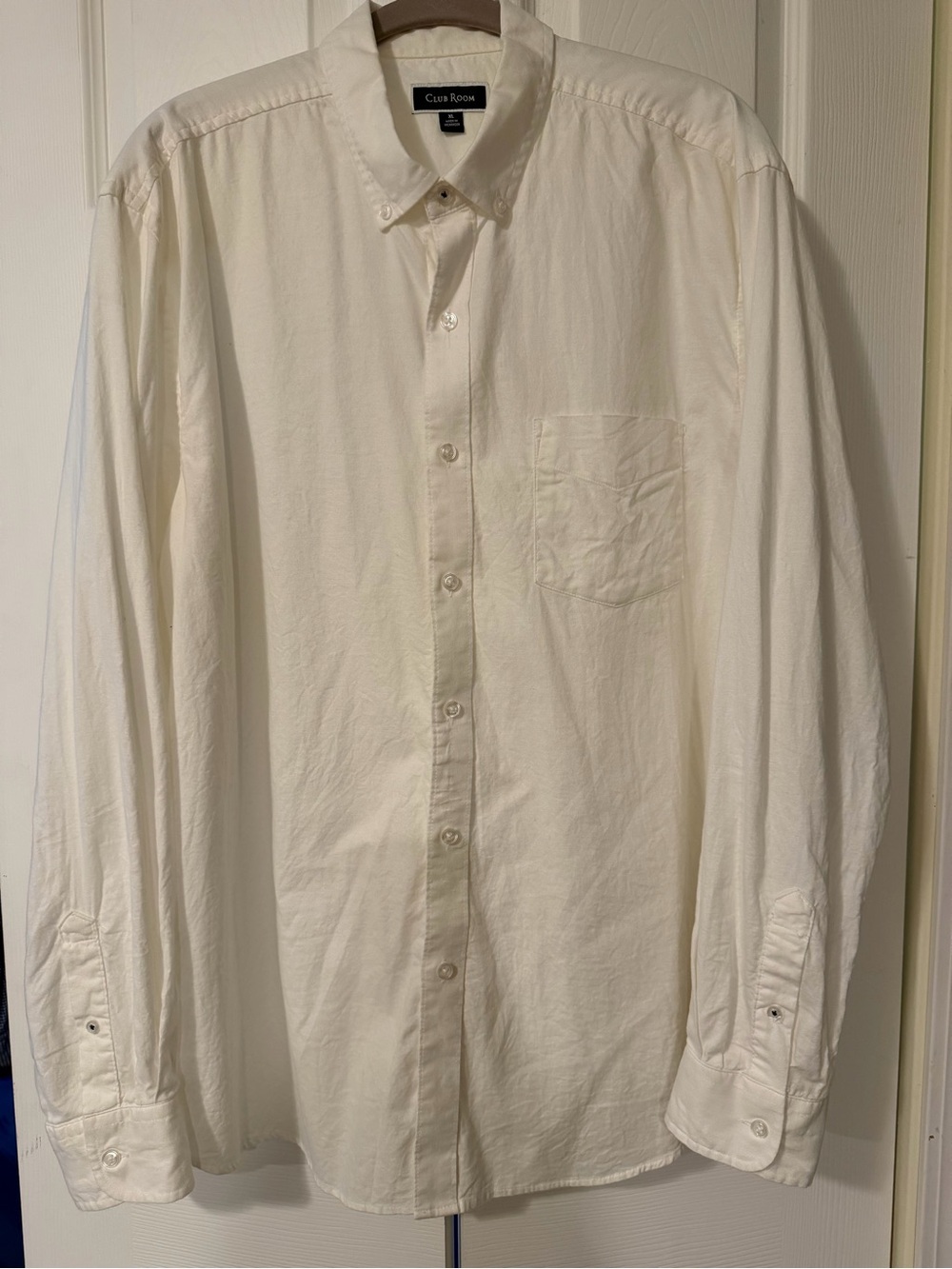 Club Room Men's Solid Long Sleeve Button Down Shirt, XL